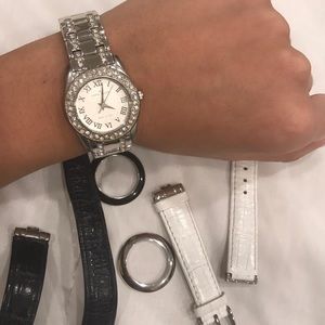 Anne Klein Swarovski crystal watch